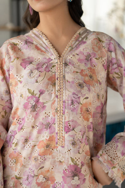 Baroque EMBROIDERED Unstitched Lawn 3 Pcs UF-4099 Peach