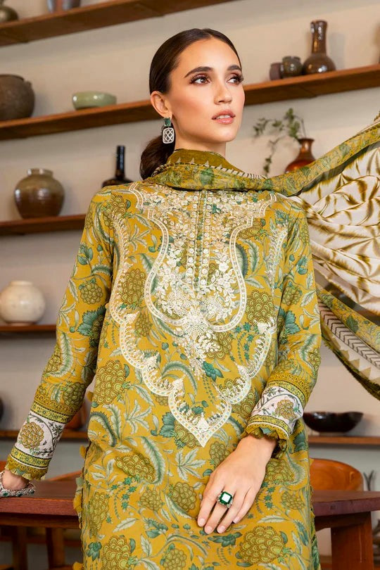 3 Piece Unstitched Embroidered Lawn Suit | MPT-2513-B