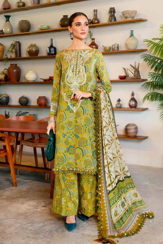 3 Piece Unstitched Embroidered Lawn Suit | MPT-2513-B