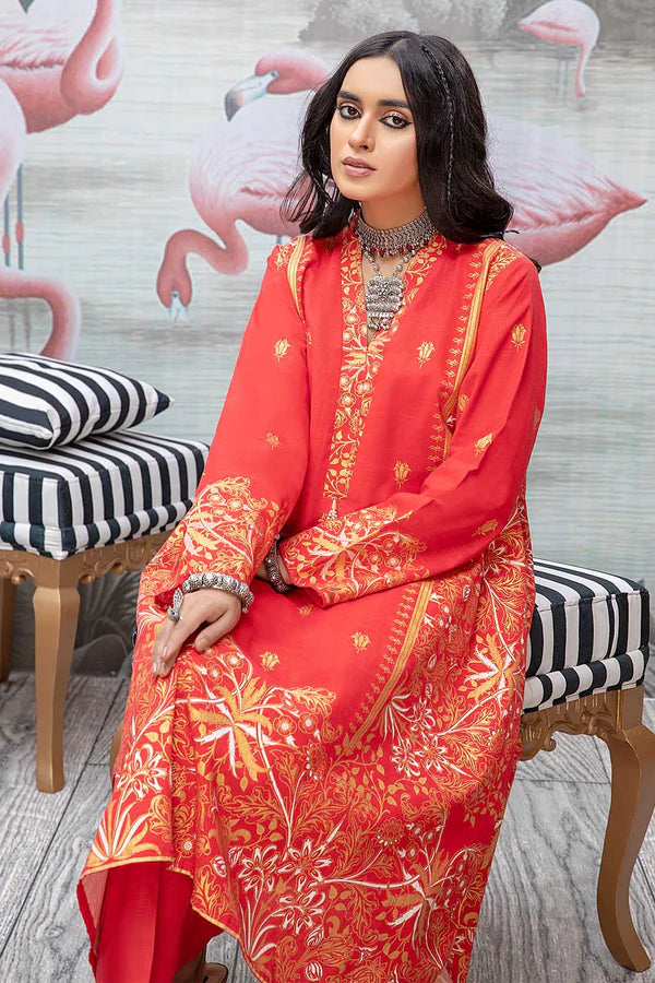 So Kamal Ready-to-Wear Embroidered Khaddar Shirt DPW-1703