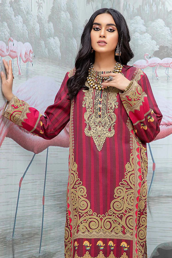 So Kamal Ready-to-Wear Embroidered Khaddar Shirt DPW-1716