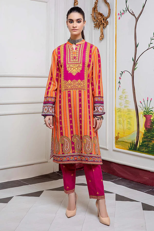 So kamal Stitched Khaddar Shirt Trouser 2PC DPW-1729Embroidered