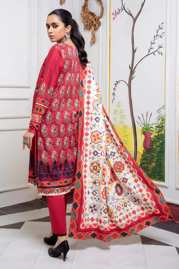 So kamal Stitched Khaddar Shirt Trouser Dupatta 3PC DPW-1737 Embroidered