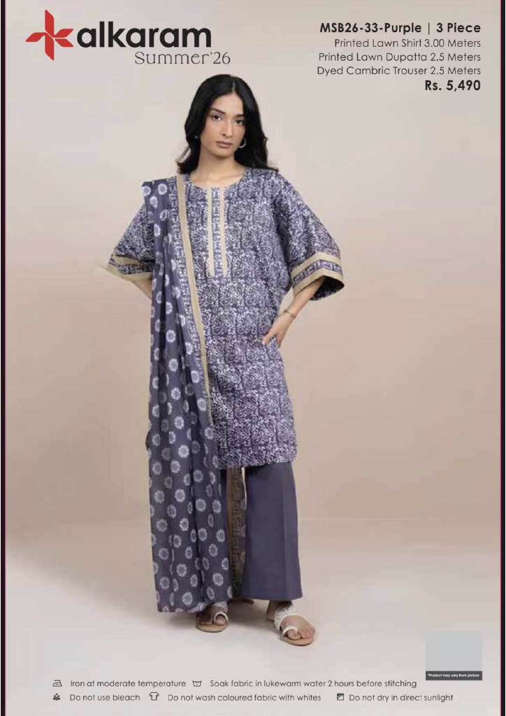 Alkaram Original Lawn 3-Piece Summer Collection 001356