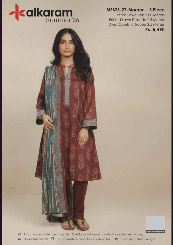 Alkaram Original Lawn 3-Piece Summer Collection 001346