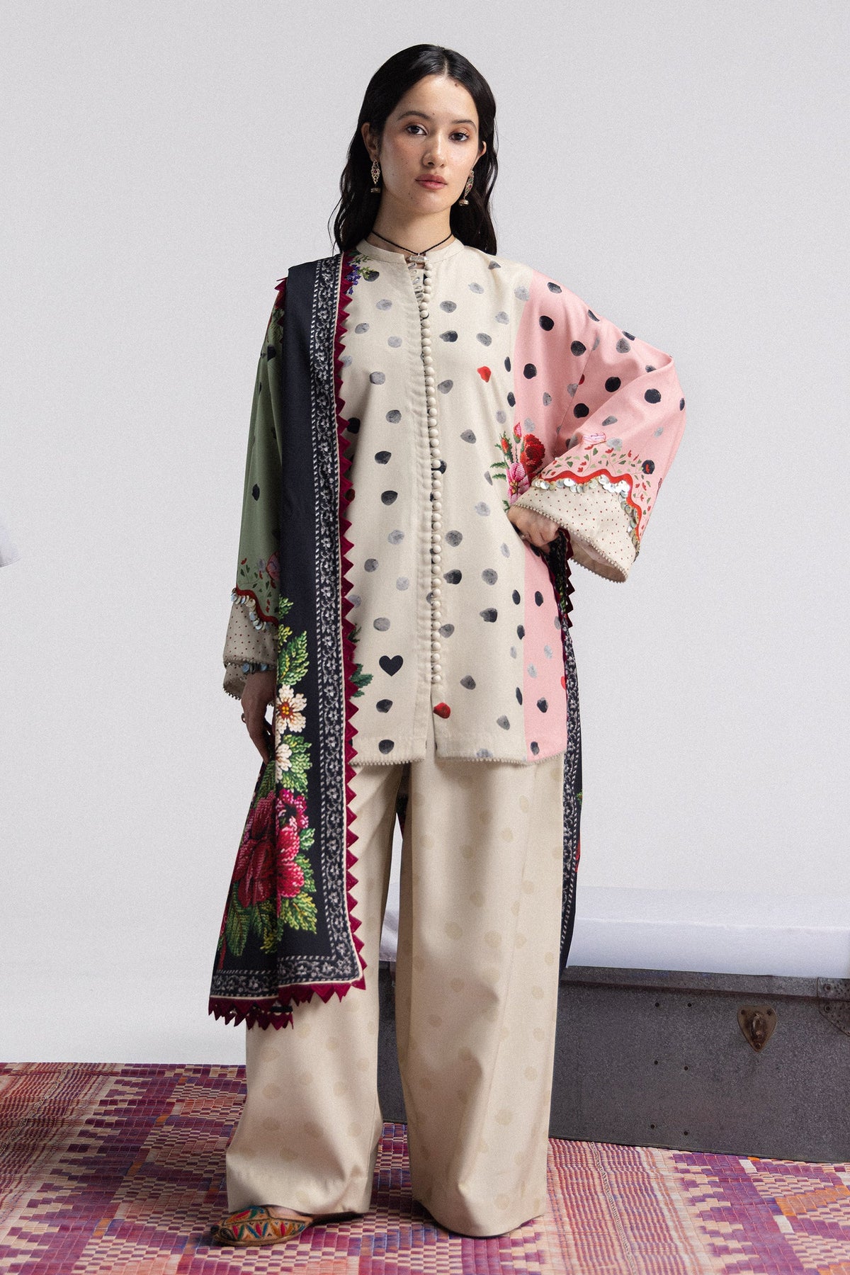 Coco By Zara ShahJahan Digital Printed Khaddar 3Pcs Suit Amelia-5A