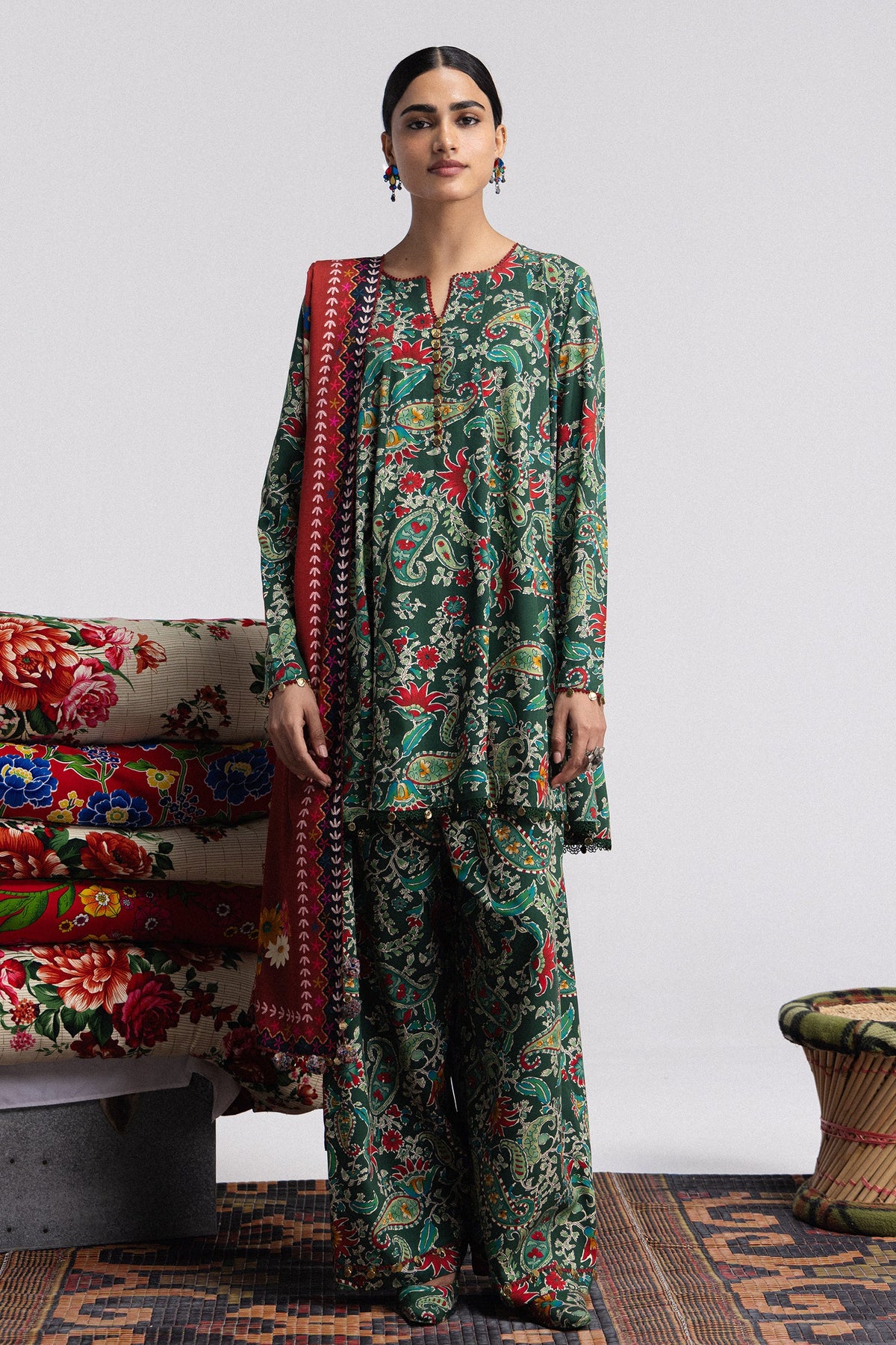 Coco By Zara ShahJahan Digital Printed Khaddar 3Pcs Suit Sofia-6B