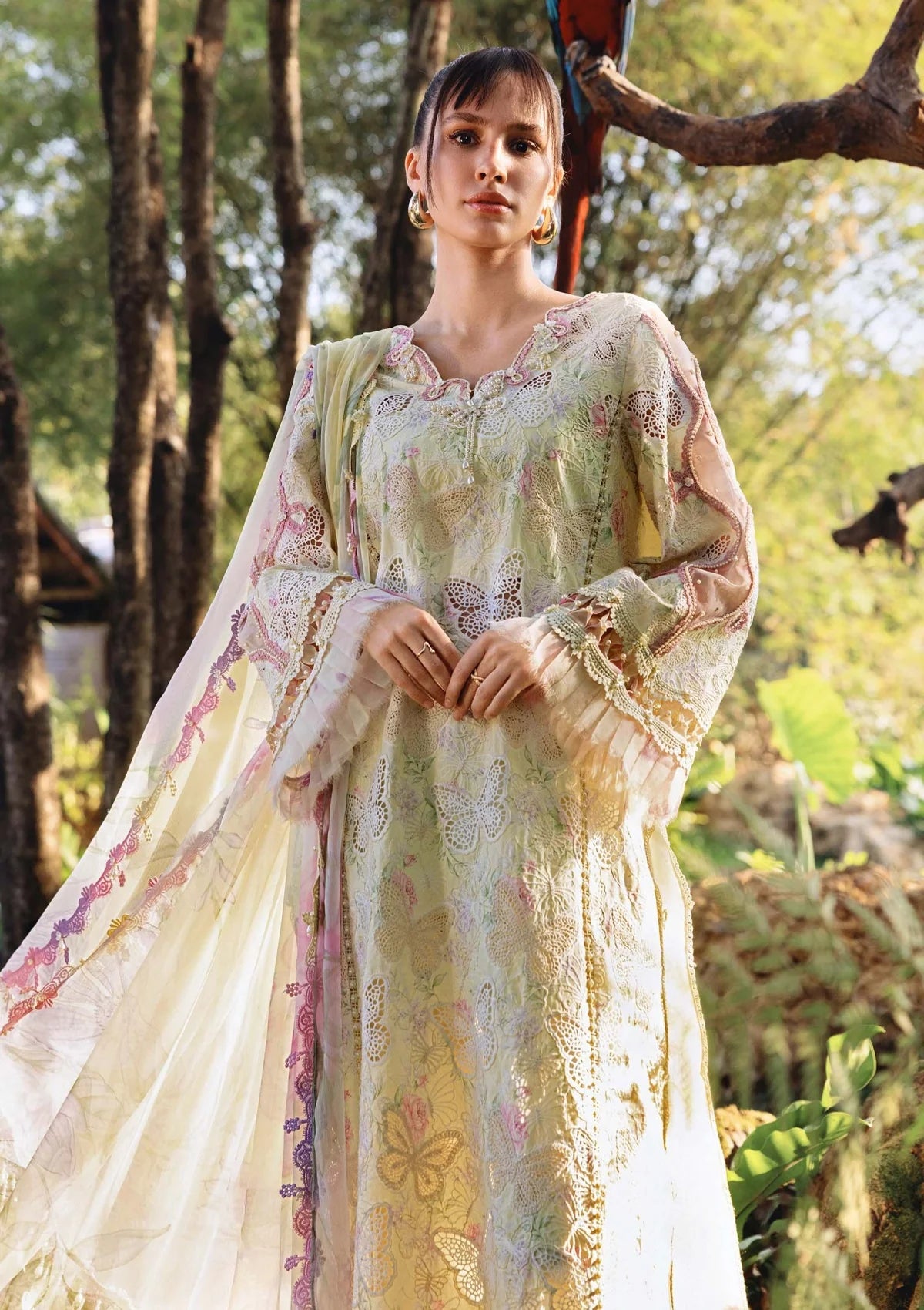 sachin and babi light blue dress Winter Collection 2024 - MARIA B Embroidered Sequins Chiffon Dress
