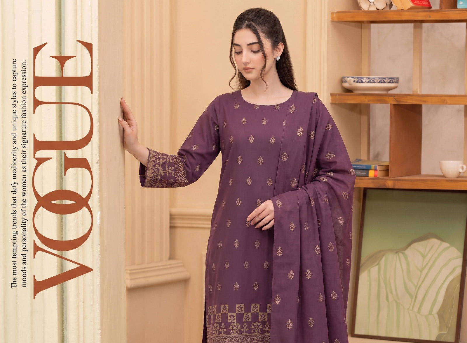 Barosha Jacquard Viscose Lelan 3pcs Suit 001928