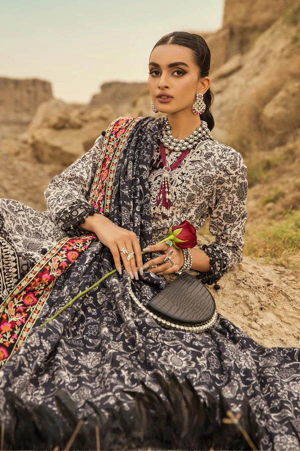 Premium Khaddar 3pcs Suit with Printed Twill Shawl DPW 2865 Suit