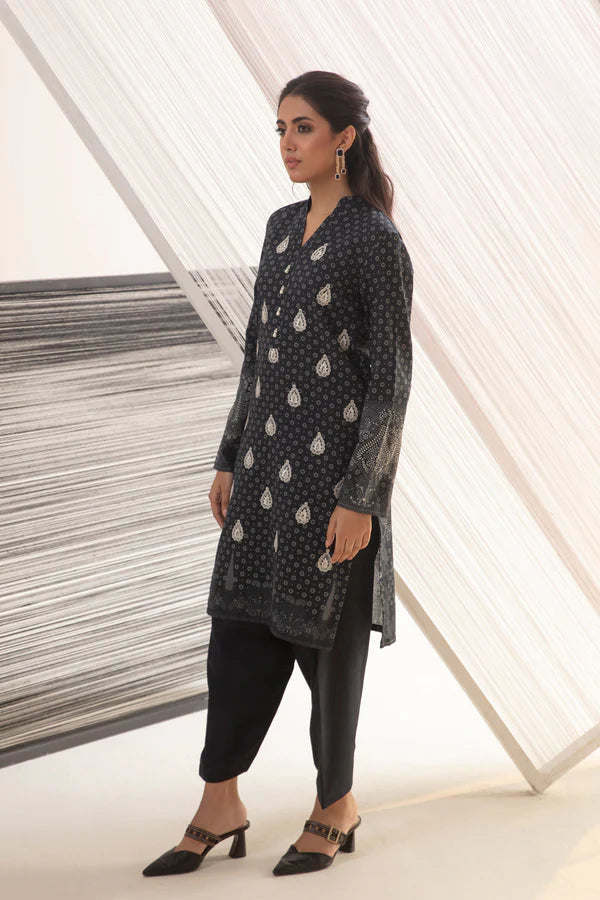 So Kamal Ready-to-Wear Embroidered Khaddar Shirt DPW-3412