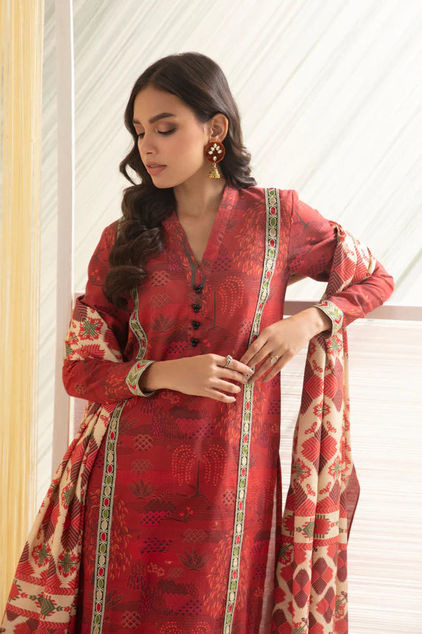 So kamal Stitched Khaddar Shirt Dupatta 2PC DPW-3436 Embroidered