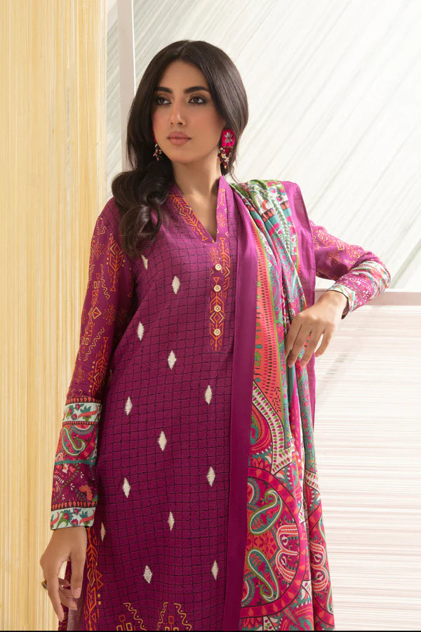 So kamal Stitched Khaddar Shirt Trouser Dupatta 2PC DPW-3439 Embroidered