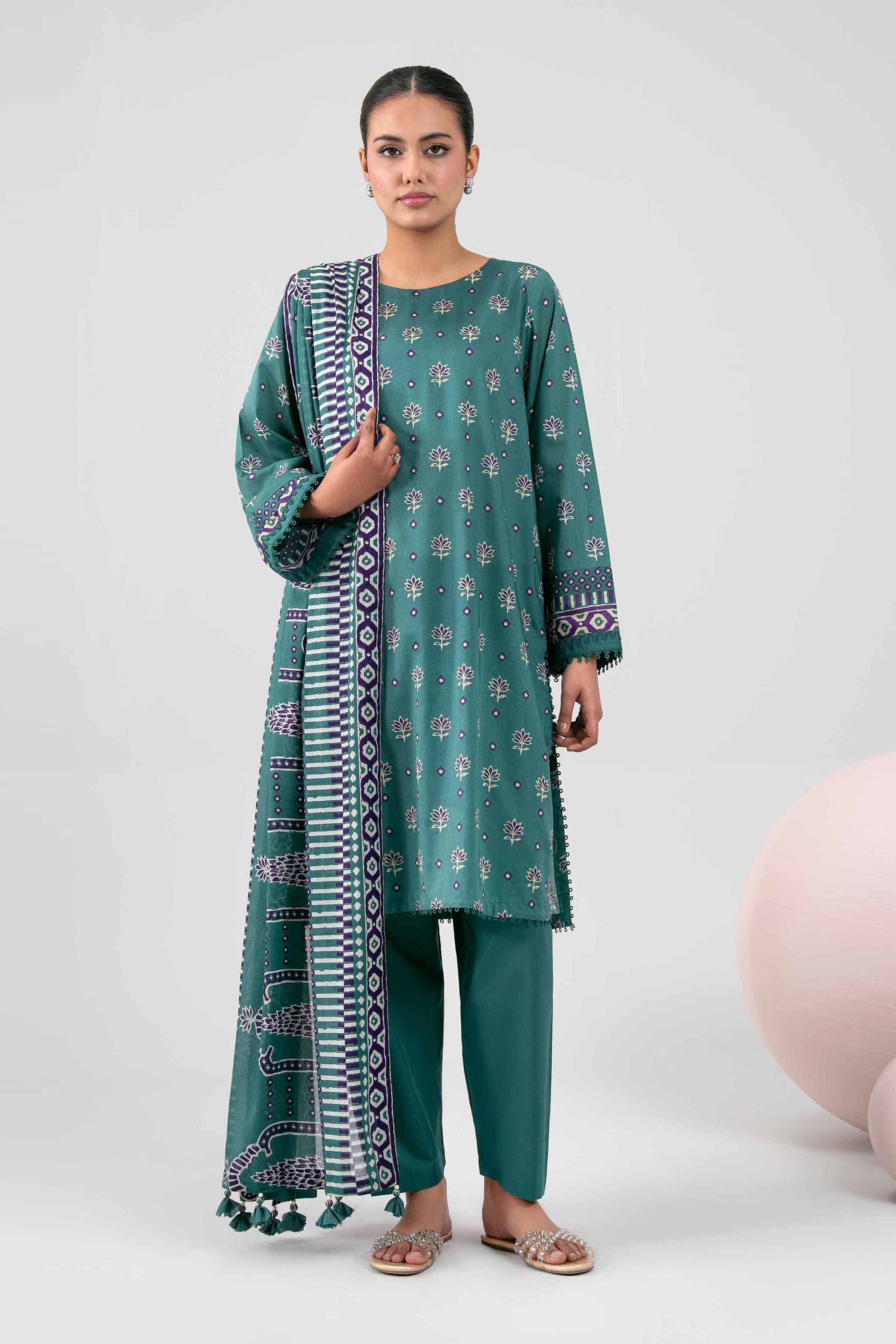 Nishat Digital Printed Lawn 3PC Unstitched Suit 001807