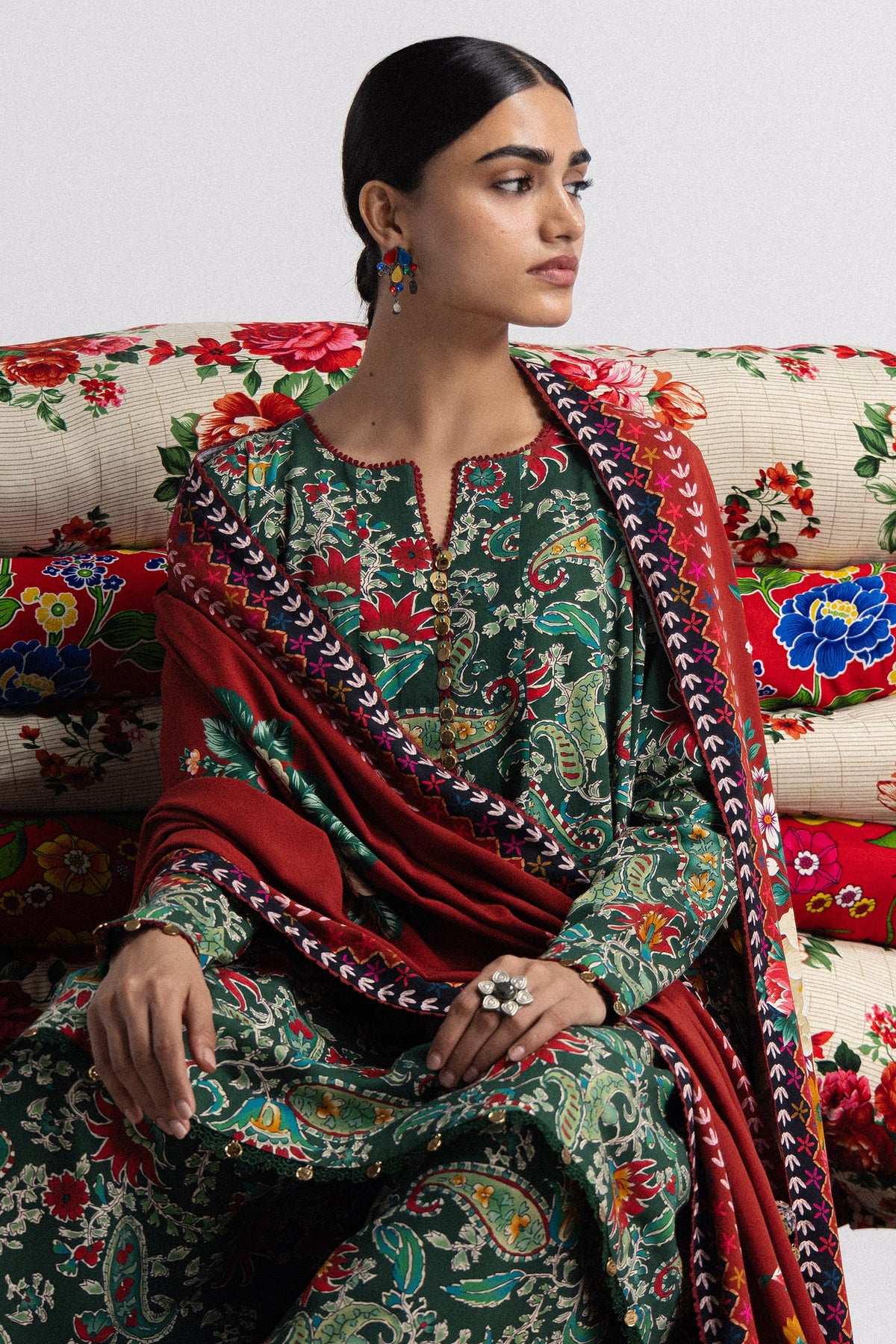 Coco By Zara ShahJahan Digital Printed Khaddar 3Pcs Suit Sofia-6B