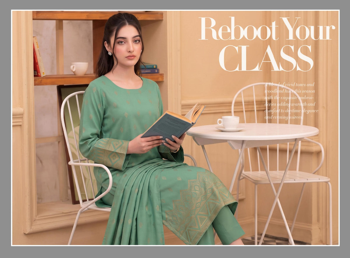 Barosha Jacquard Viscose Lelan 3pcs Suit 001927