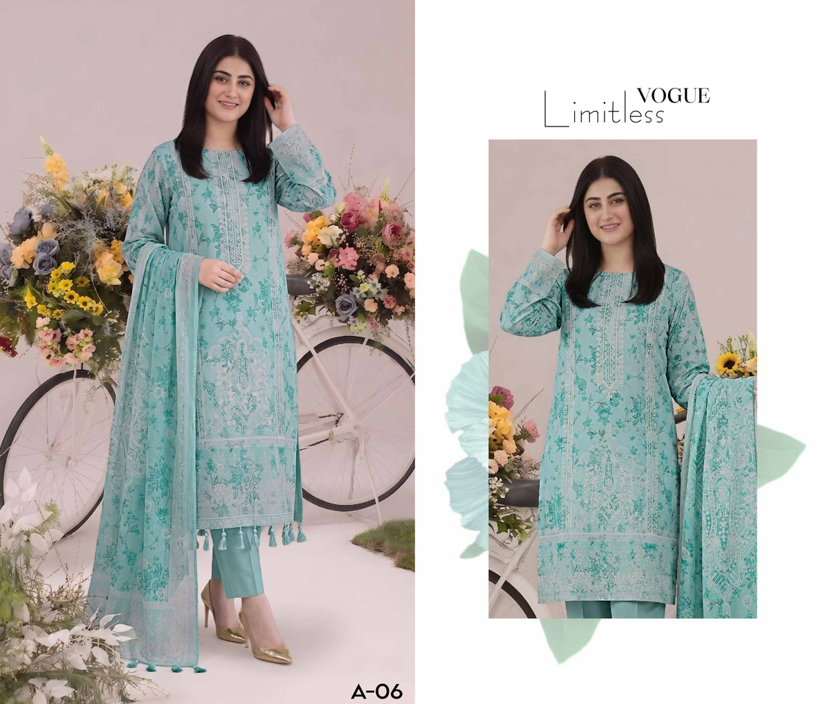 Afsana By Khushi Digital Printed Lelan 3pcs With Dyed Trouser 001948