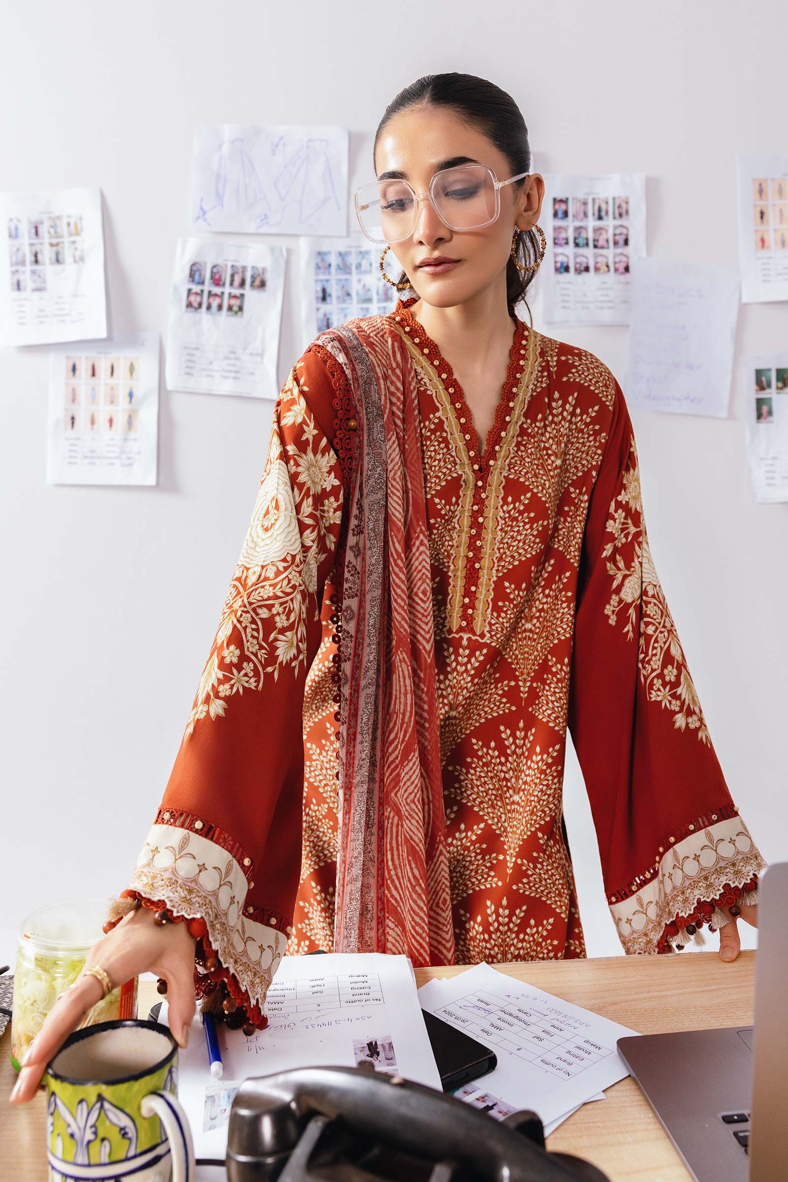 Maria B M.Basics Printed Lawn Unstitched 3pcs Suit 1108-B