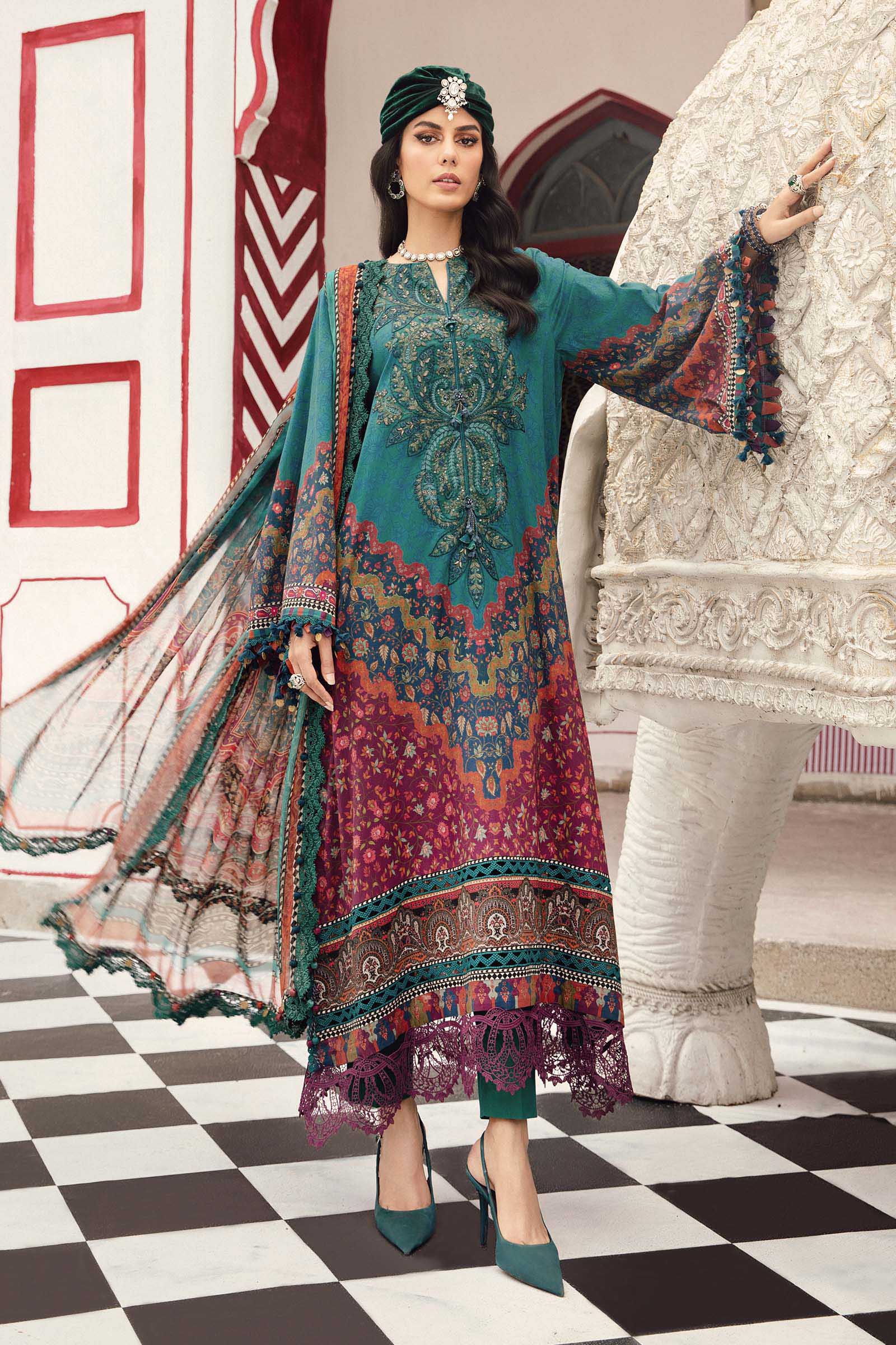 Maria B 3pcs Printed Sale Article With Lawn Dupatta | MPT-2710-B