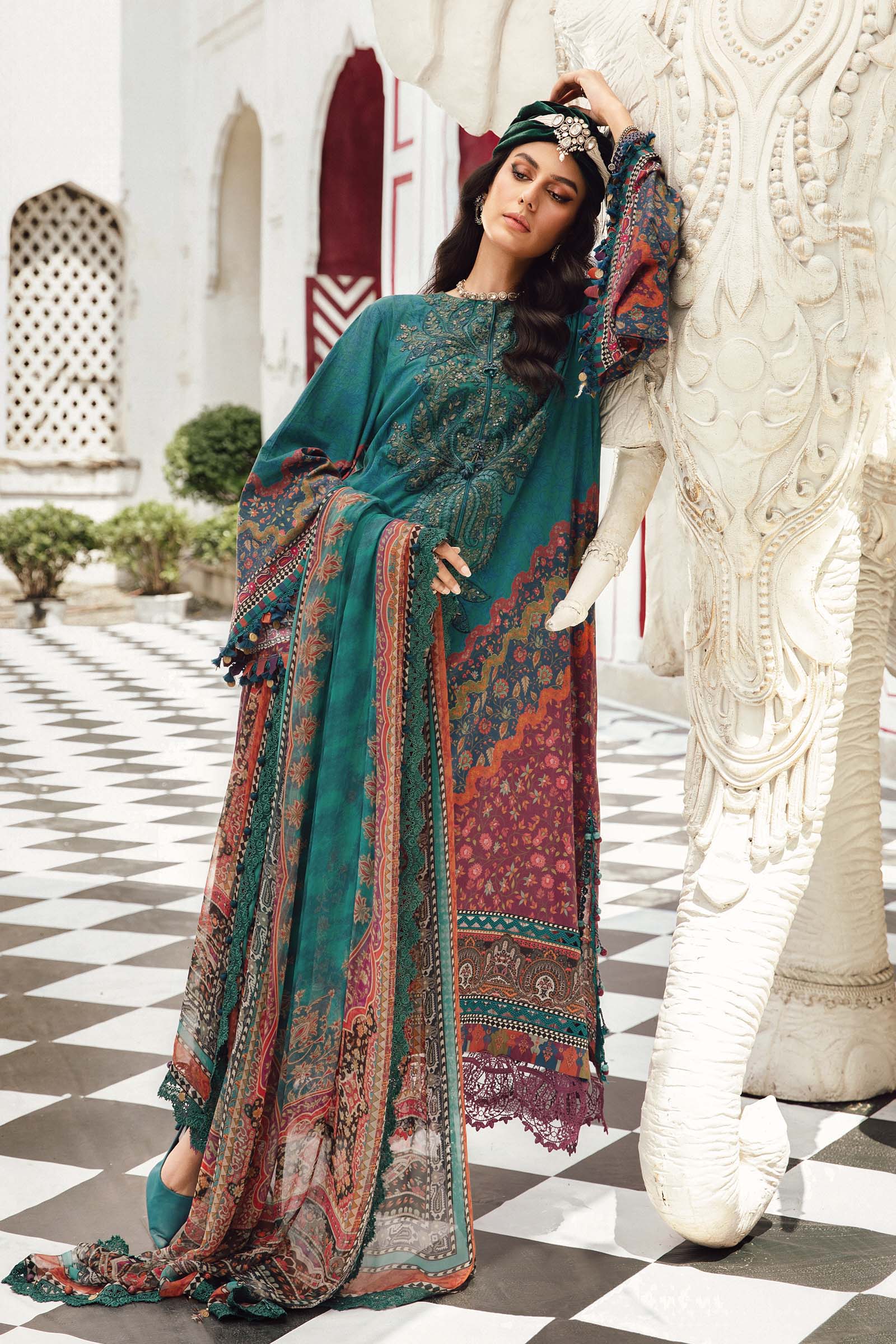 Maria B 3pcs Printed Sale Article With Lawn Dupatta | MPT-2710-B