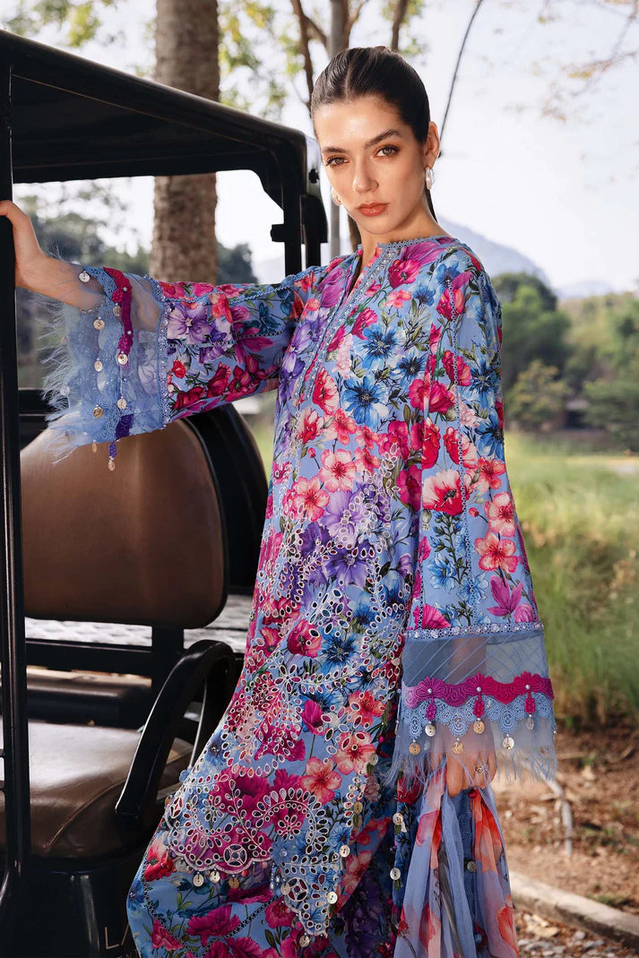 Maria B M.Print Unstitched Lawn Suit With Chiffon Dupatta 001538