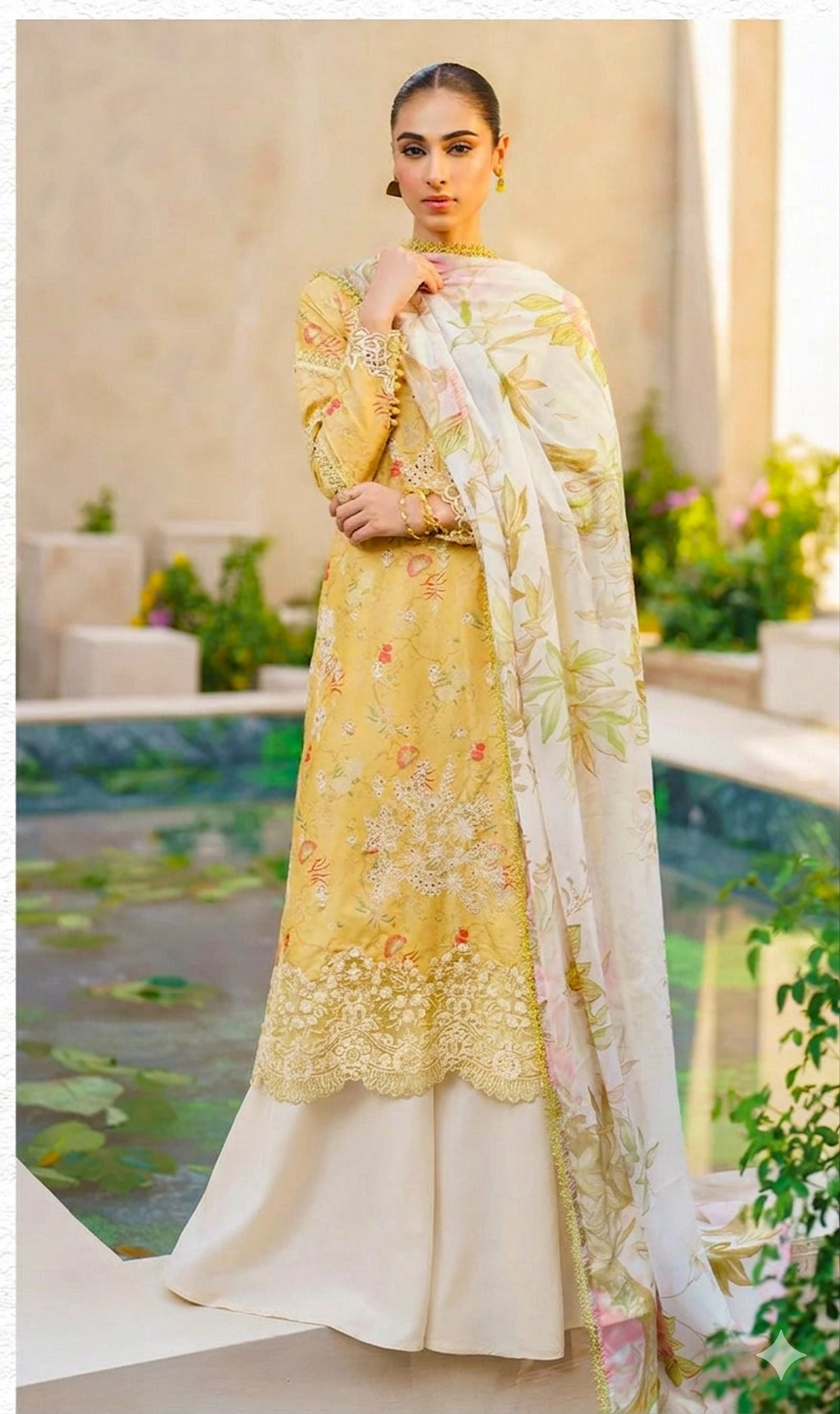 Iznik– Luminary Chicken Kari Lawn 3-Piece Unstitched Suit SFL-09