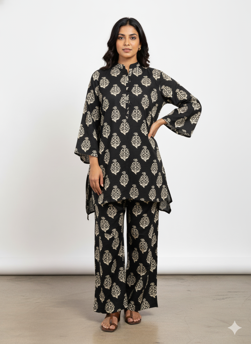 Premium Khaddar Cord-Set Shirt Trouser Ethnic Style ORR