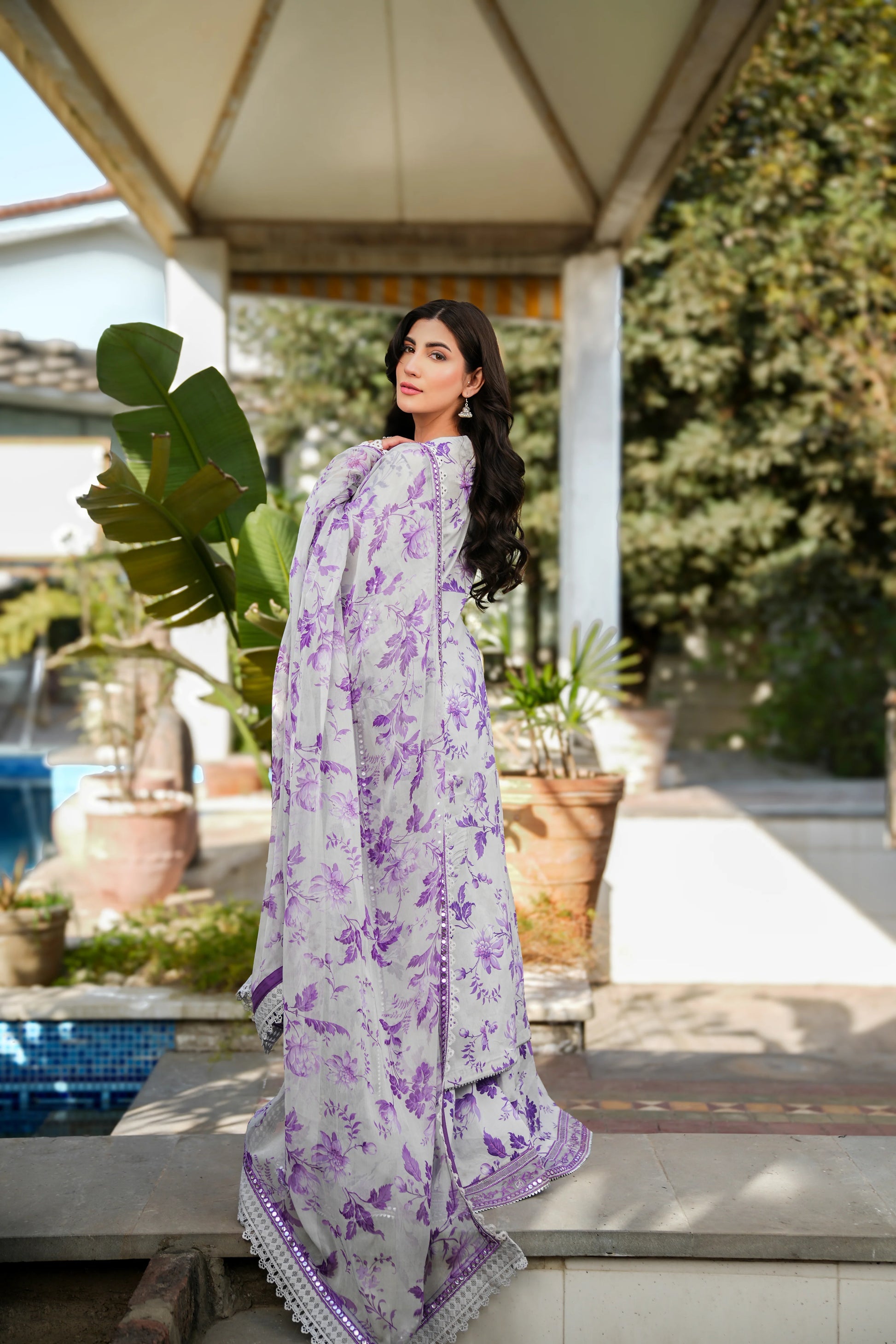 Aneela Hit Lailac Embroidered 3Pcs Suit | Aneela-Lailac