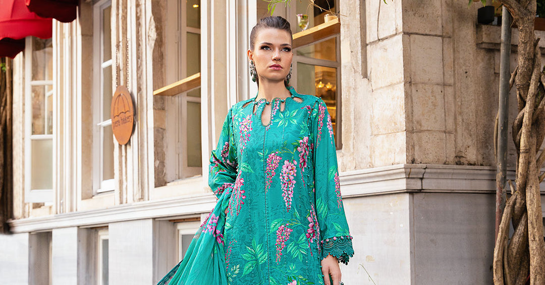 Maria B M Print Khaddar کھ ر Printed 3Pcs MPT-2301-A GREENHIT