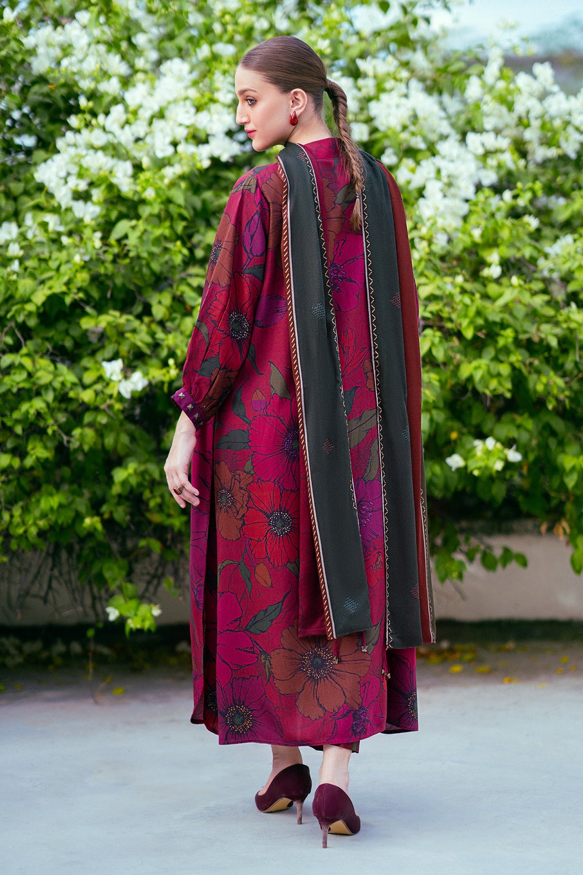 Maria B M Print Khaddar کھ ر Printed 3Pcs baroqueVisUF-782RED