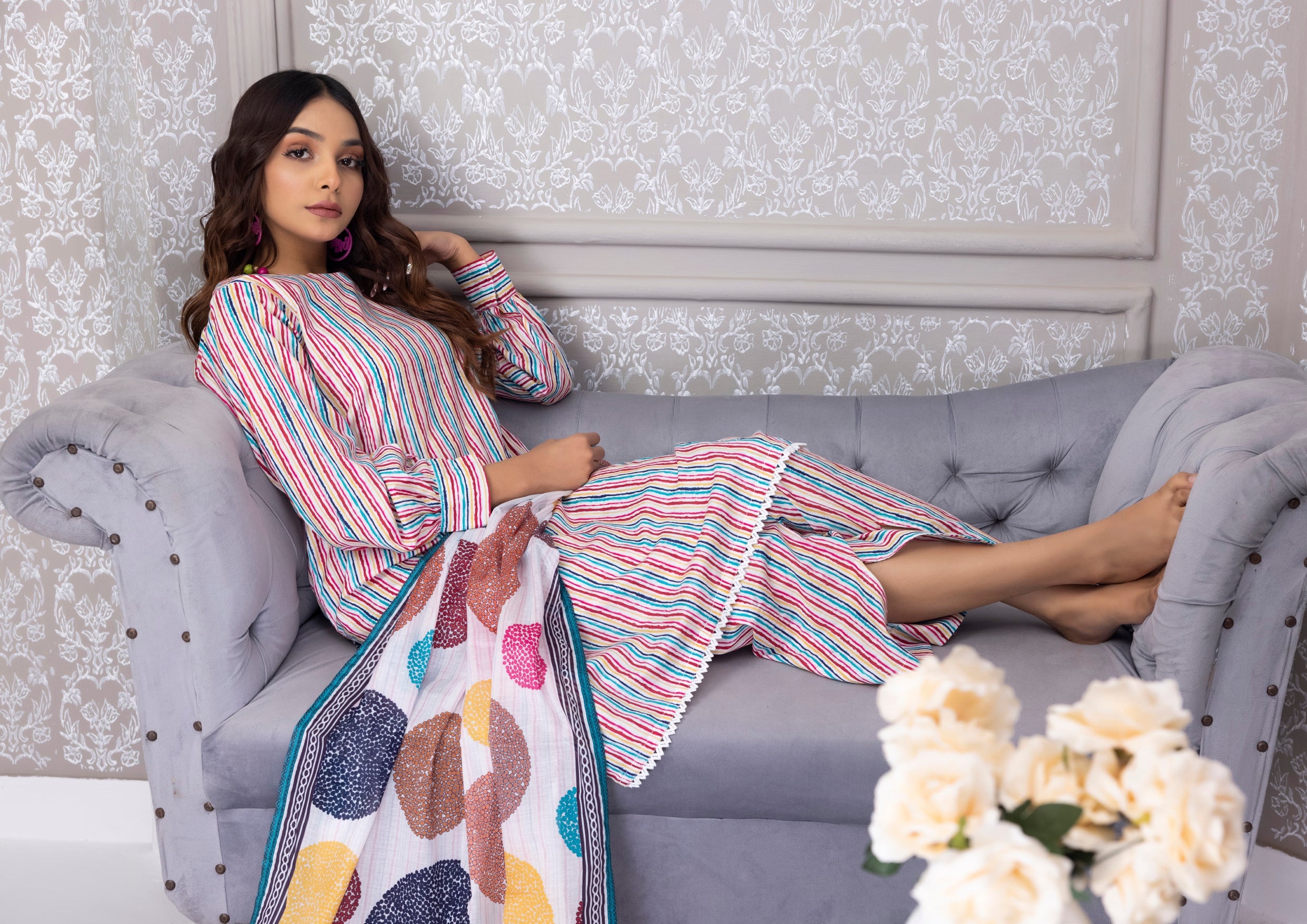 Identic Separate Salina by Regarlia Lawn Alover 3pc