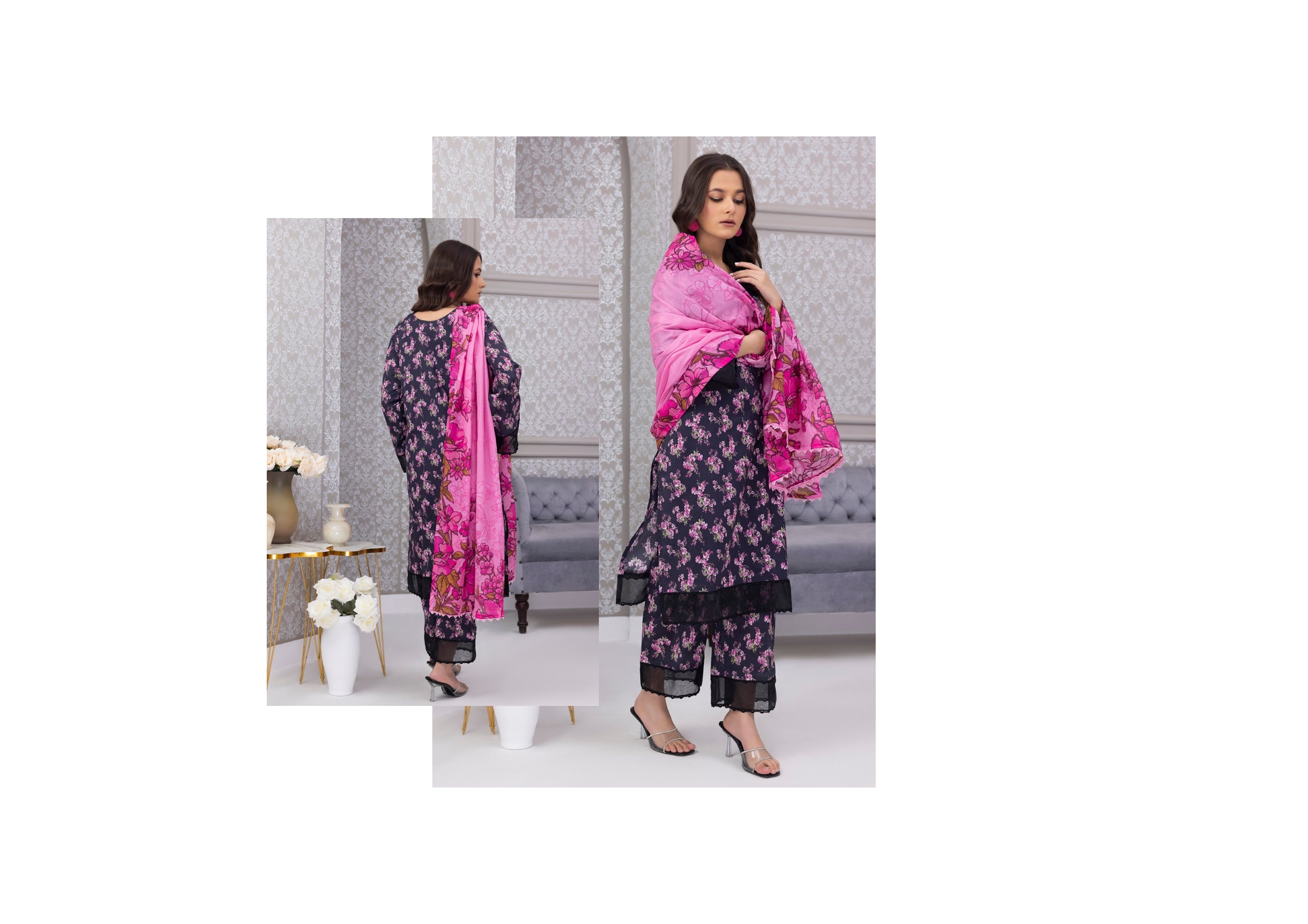 Identic Separate Salina by Regarlia Lawn Alover 3pc