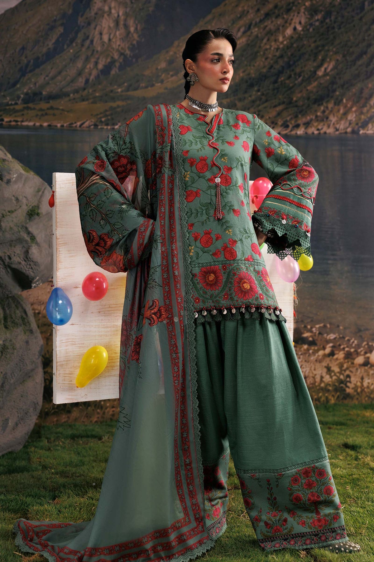 Agla Station By Maria B M.Basics Printed Khadder 3 Pcs Collection 002151