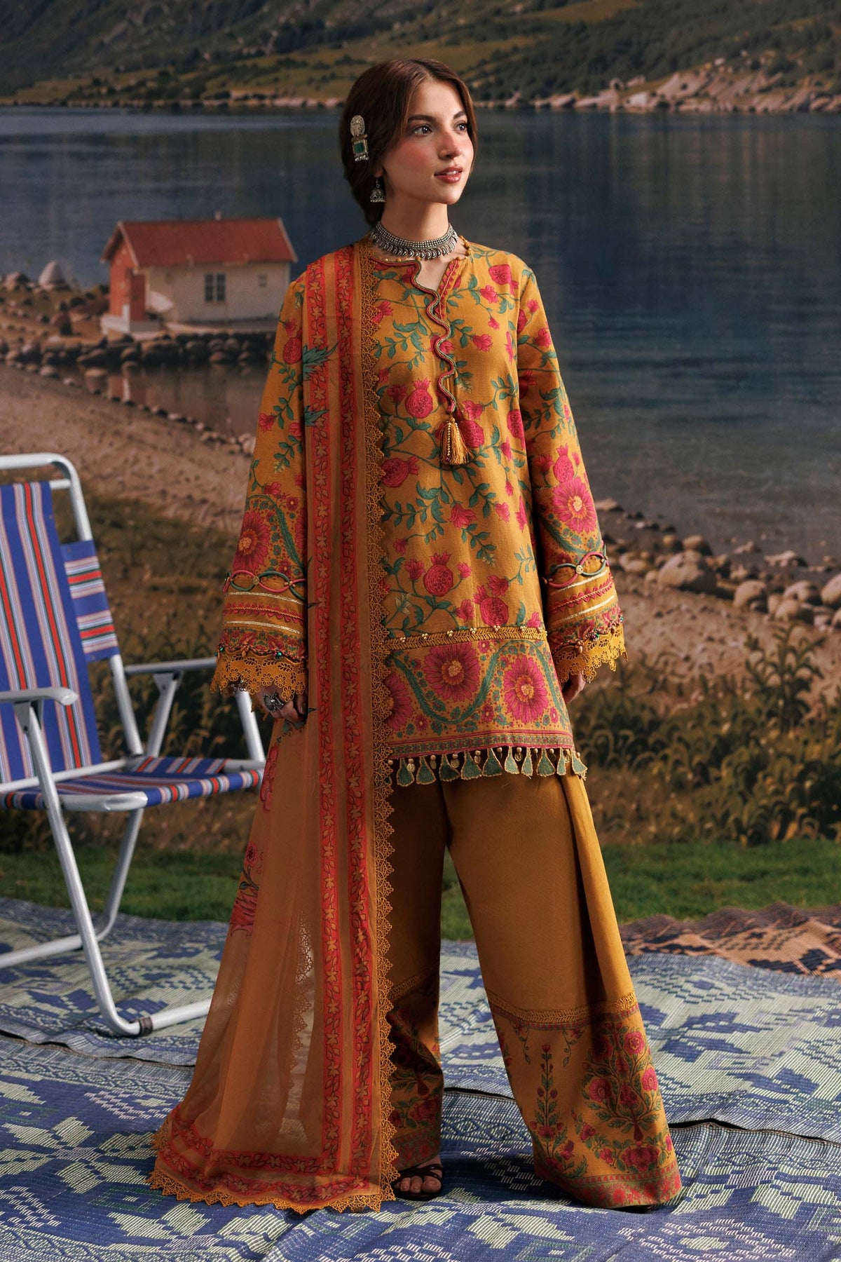 Agla Station By Maria B M.Basics Printed Khadder 3 Pcs Collection 002150