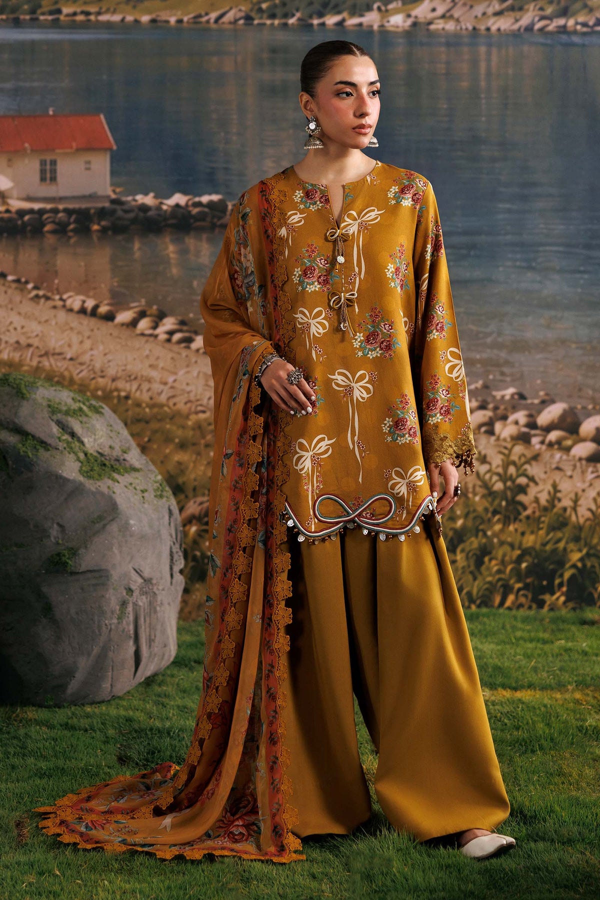 Agla Station By Maria B M.Basics Printed Khadder 3 Pcs Collection 002146