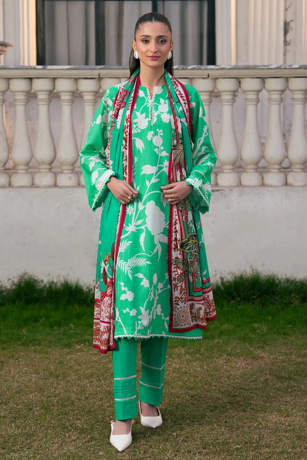 GullAhmed Printed Cross Hatch Suit with Lawn Dupatta 3Pc W-FB-BT-26-453960