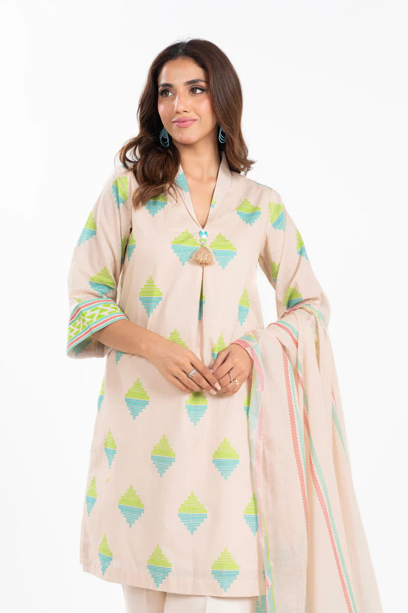 Alkaram Lawn Shirt Dupatta – 2PC SS-36.1-25-1OFF-WHITE