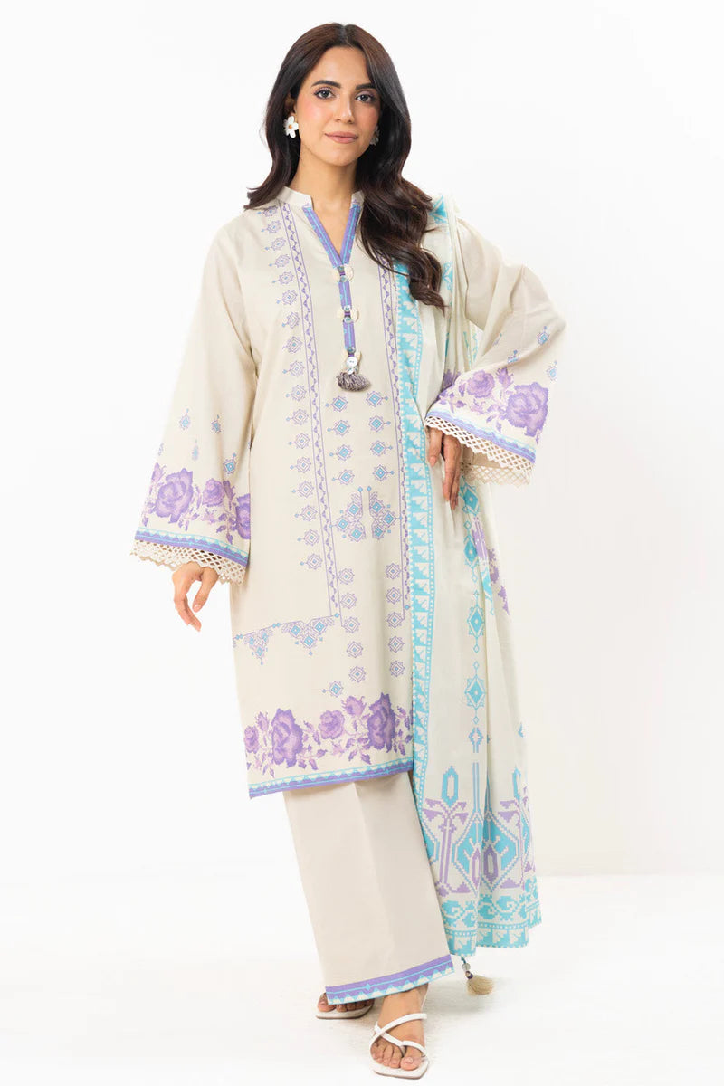 Alkaram Lawn Shirt Dupatta – 2PC SS-66-25-2-Beige