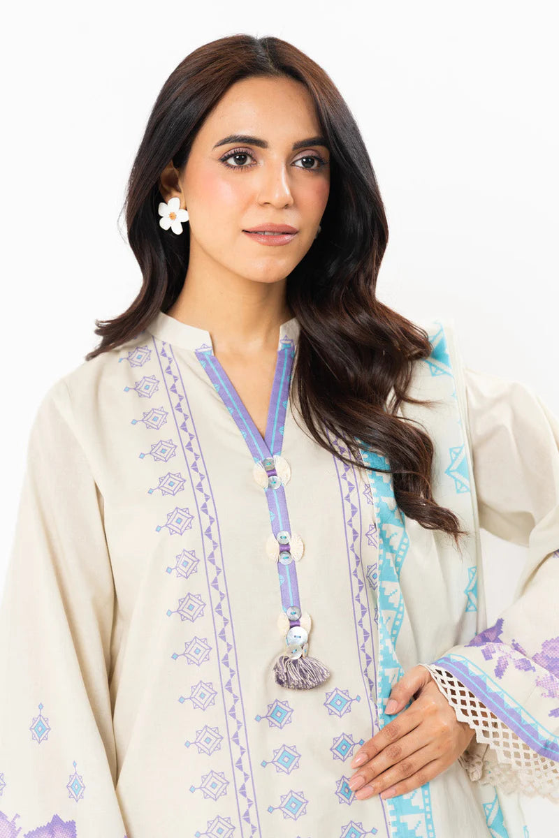 Alkaram Lawn Shirt Dupatta – 2PC SS-66-25-2-Beige
