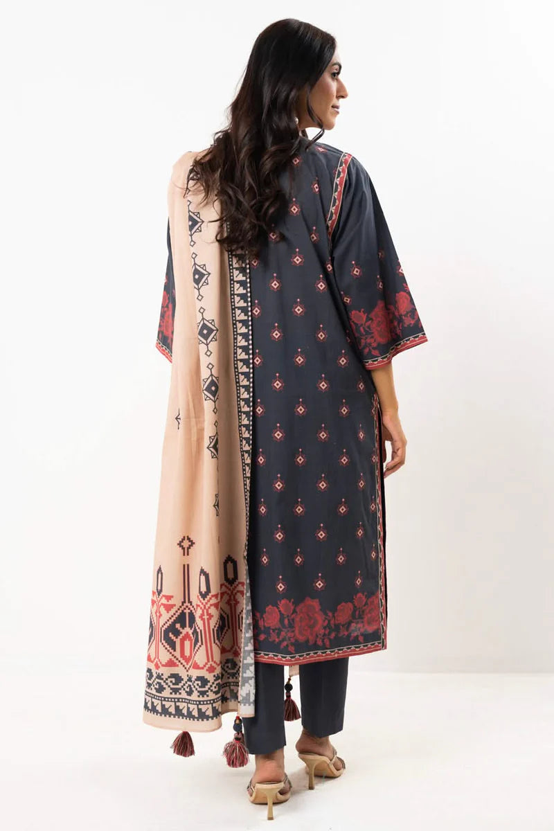 Alkaram Lawn Shirt Dupatta – 2PC SS-66-25-2-Black