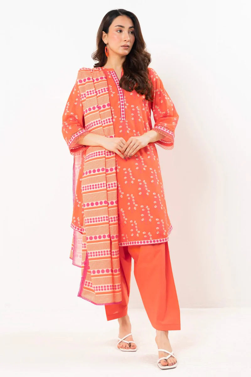 Alkaram Lawn Shirt Dupatta – 2PC SS-67.1-25-2-Orange