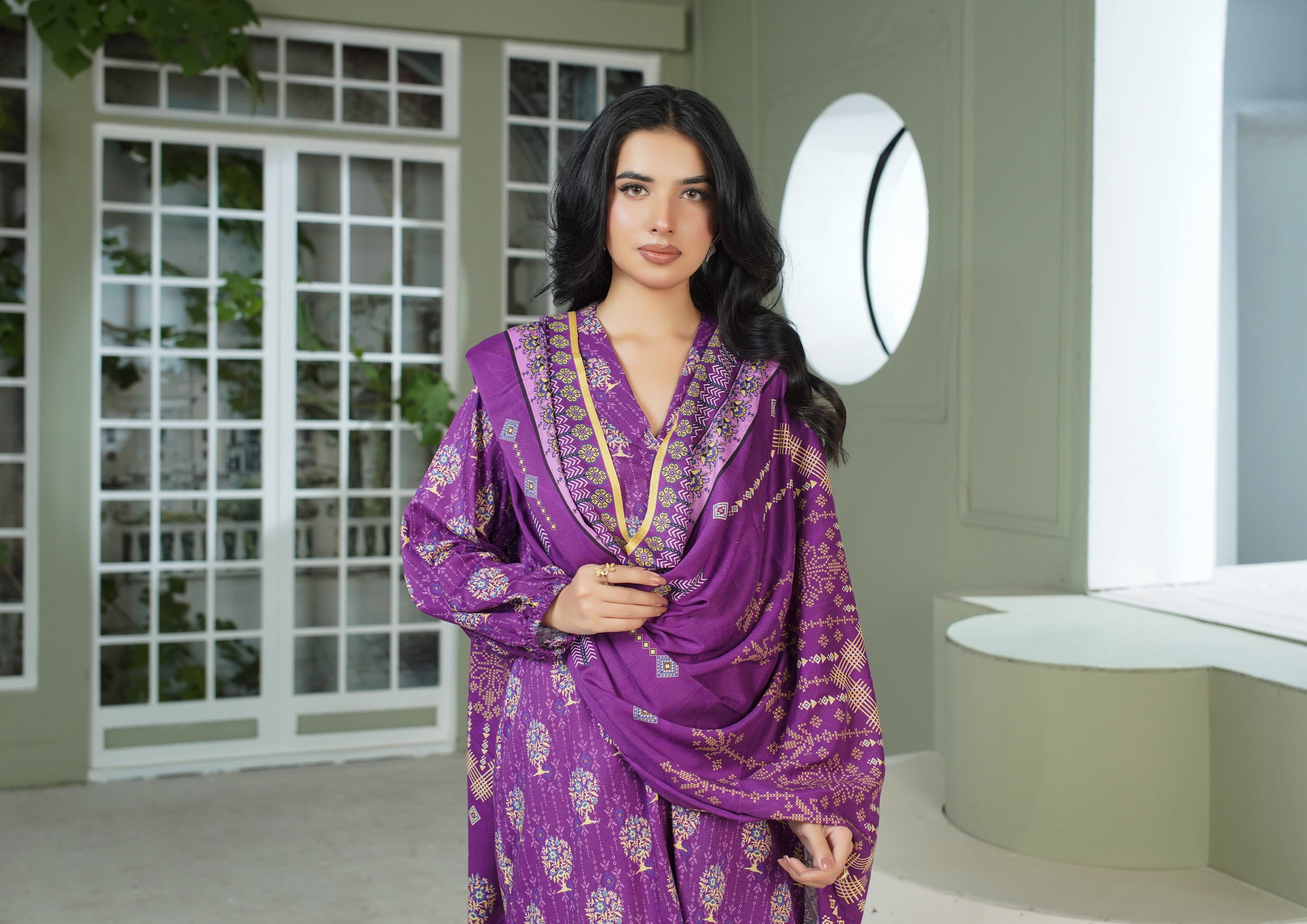 Lala Original Lelan 3-Piece Winter Unstitched Suit Winter Collection LS-0422