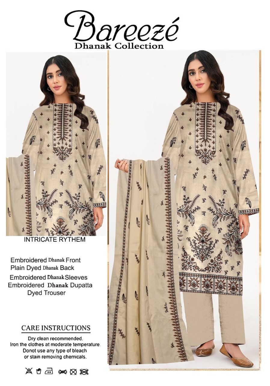Bareeze Dhanak Embroidered 3Pcs Luxury Winter Collection BRZ07