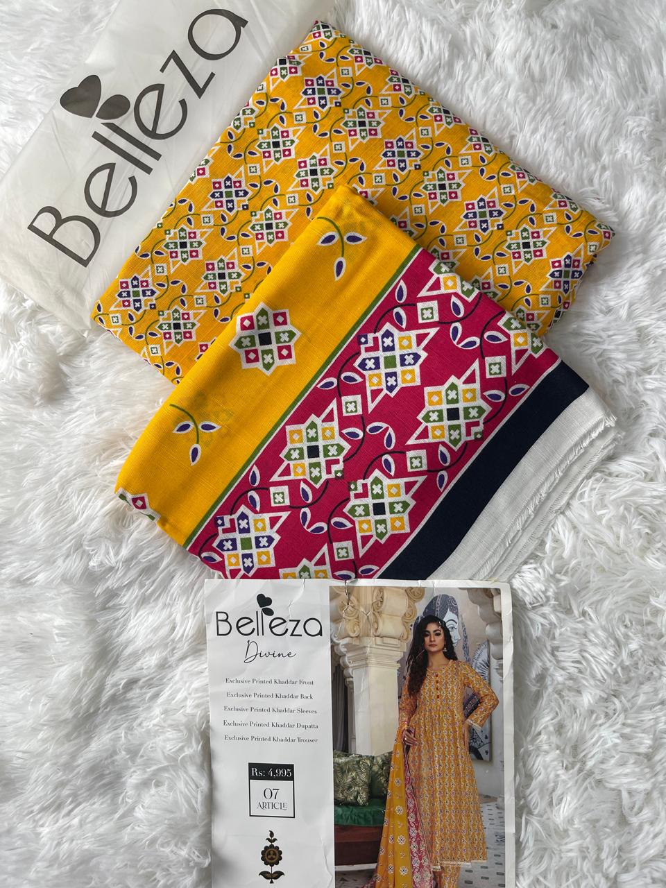 Belleze Khaddar Unstitched Allover 3-Piece Suit 000526