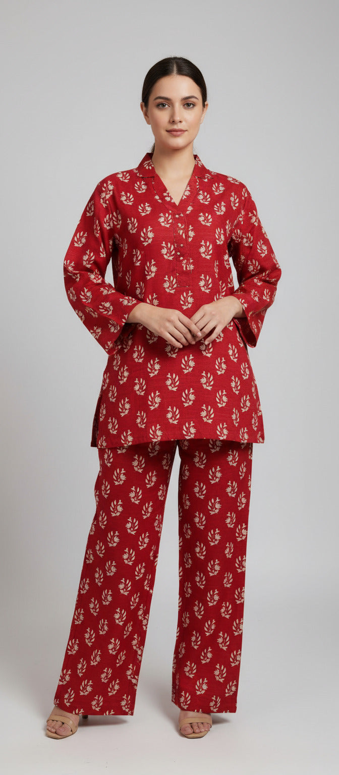 Premium Khaddar Cord-Set Shirt Trouser Ethnic Style ORR