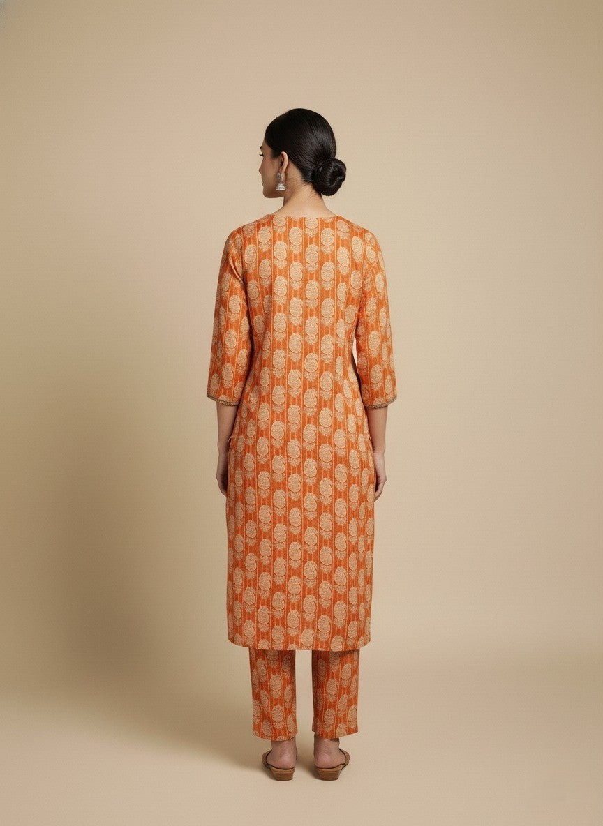 Premium Khaddar Cord-Set 1 Shirt Trouser Ethnic Style