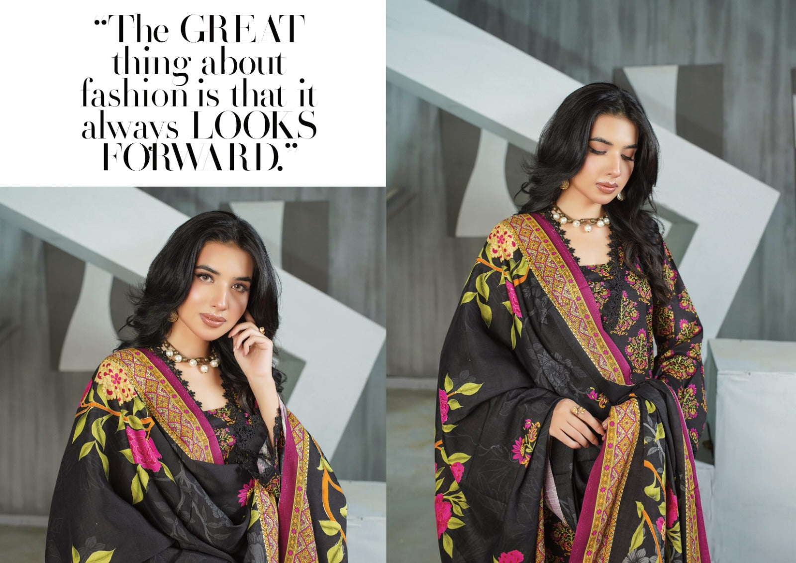 Lala Original Lelan 3-Piece Winter Unstitched Suit Winter Collection LS-0424