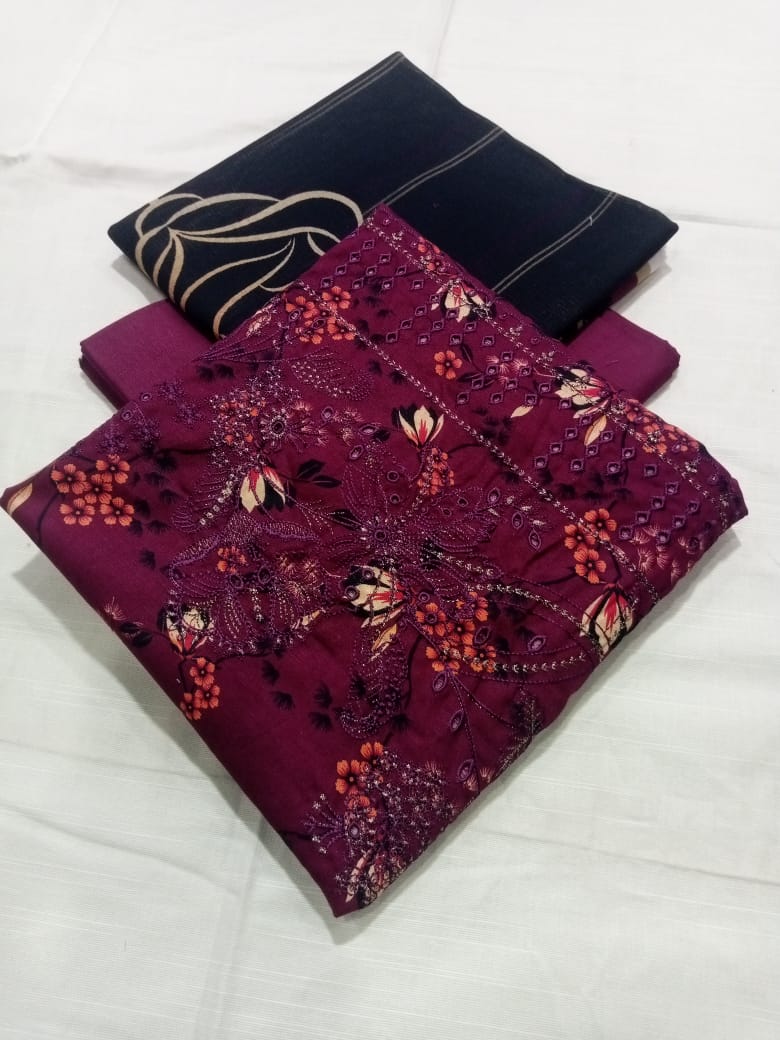 Tayyab Noor Embroidered Khaddar 3-Piece Suit -Air jet Superior Khaddar 000946