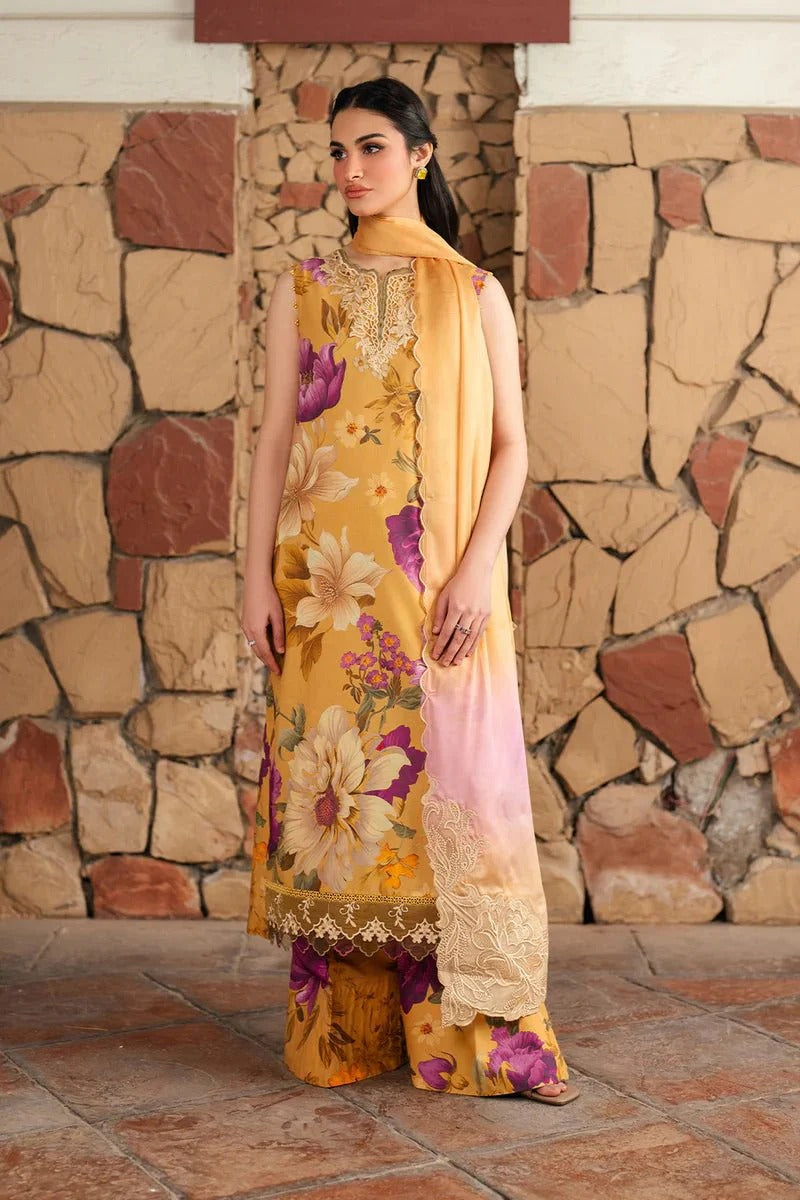 Iznik Embroidered Lawn 3Pcs Luxury Suit UE-400 Yellow