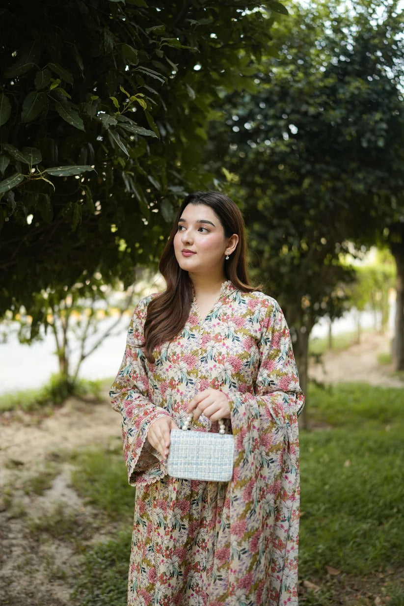 Aneela's Hit Code 3Pcs Printed Lawn Suit With Voil Dupatta 001601